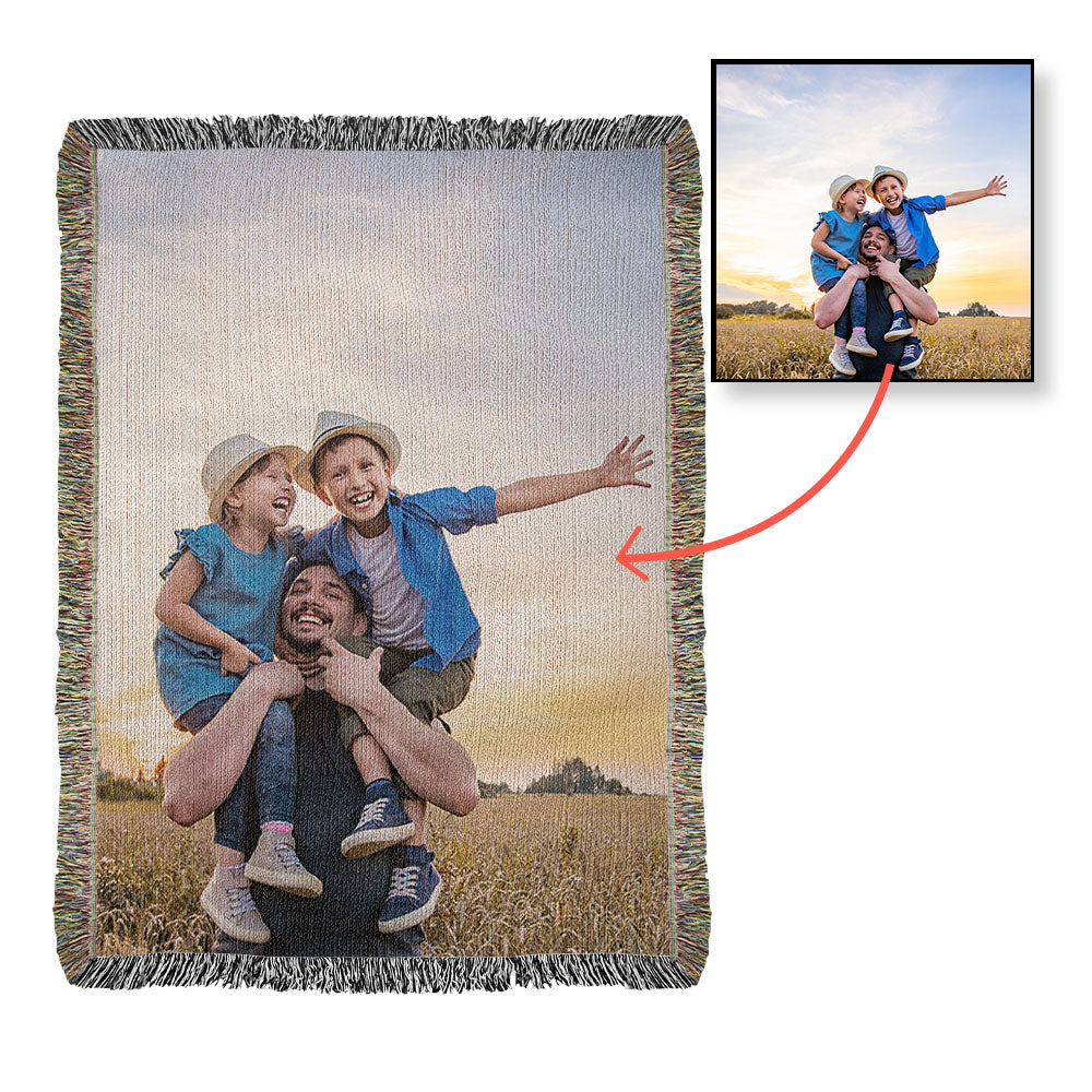 Custom Photo Woven Blanket – Upload Your Photo and Cherish Your Memories Forever ♾️