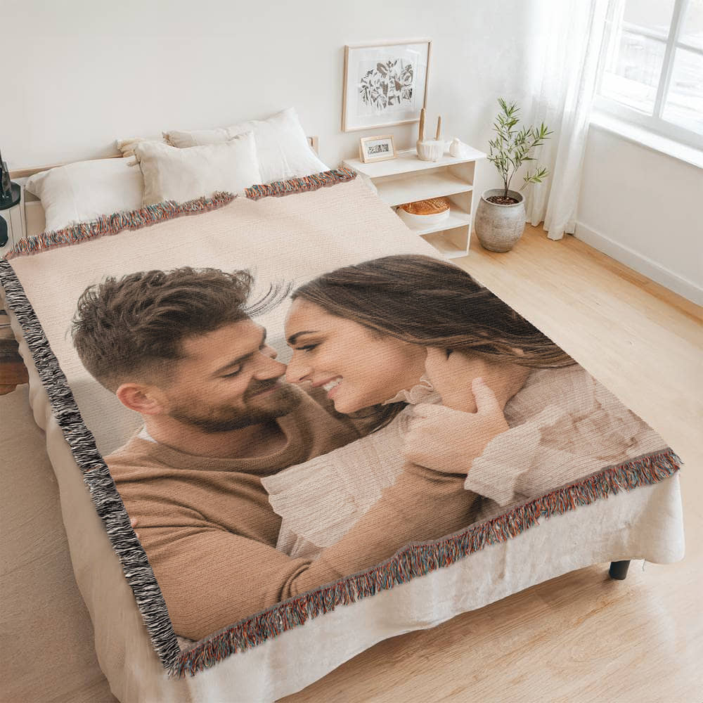 Custom Photo Woven Blanket – Upload Your Photo and Cherish Your Memories Forever ♾️