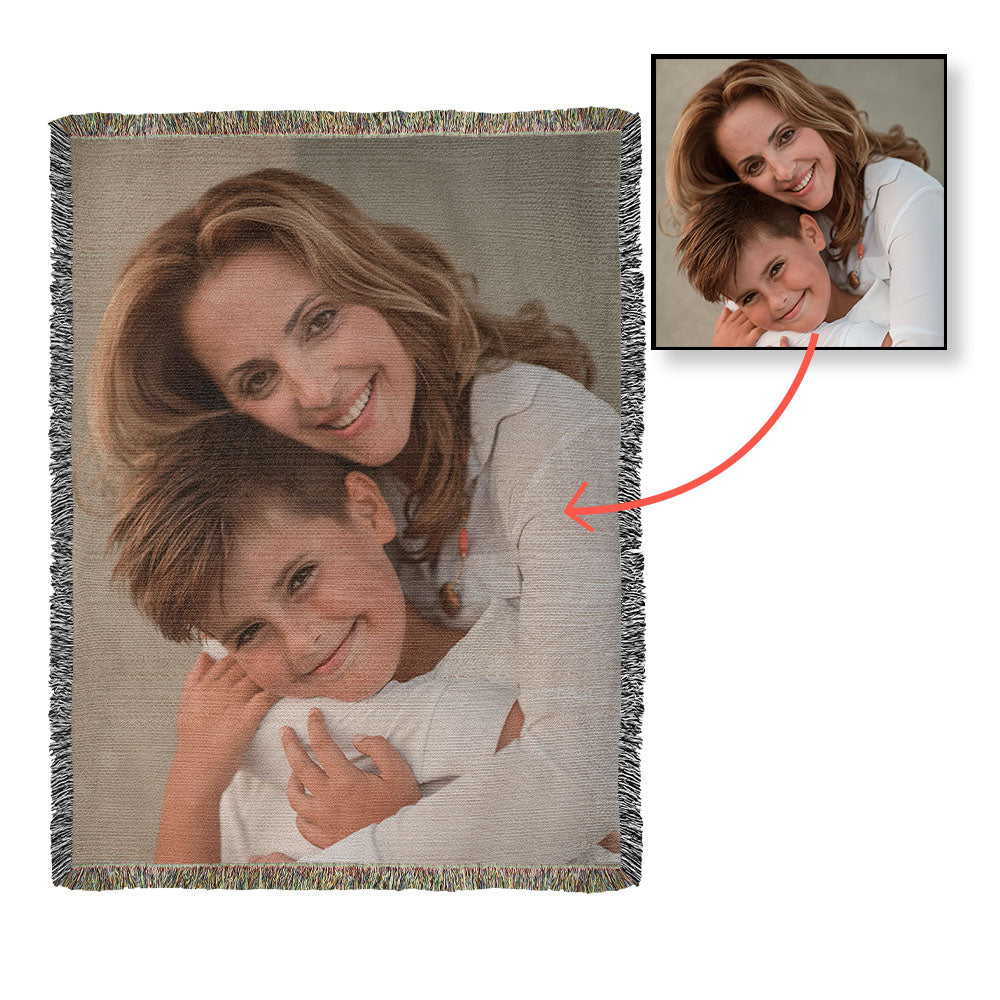 Custom Photo Woven Blanket – Upload Your Photo and Cherish Your Memories Forever ♾️