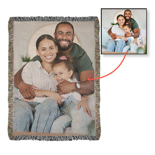 Custom Photo Woven Blanket  – Upload Your Photo and Cherish Your Memories Forever ♾️