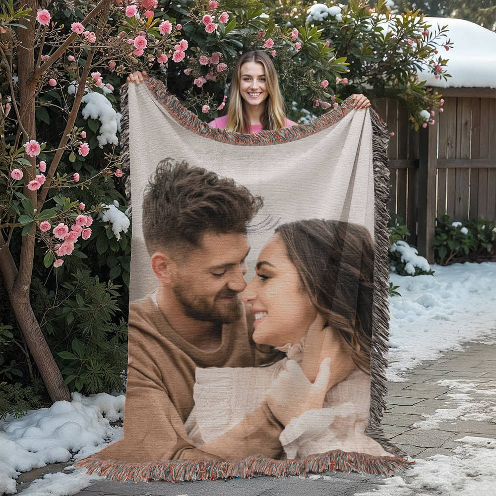 Custom Photo Woven Blanket  – Upload Your Photo and Cherish Your Memories Forever ♾️